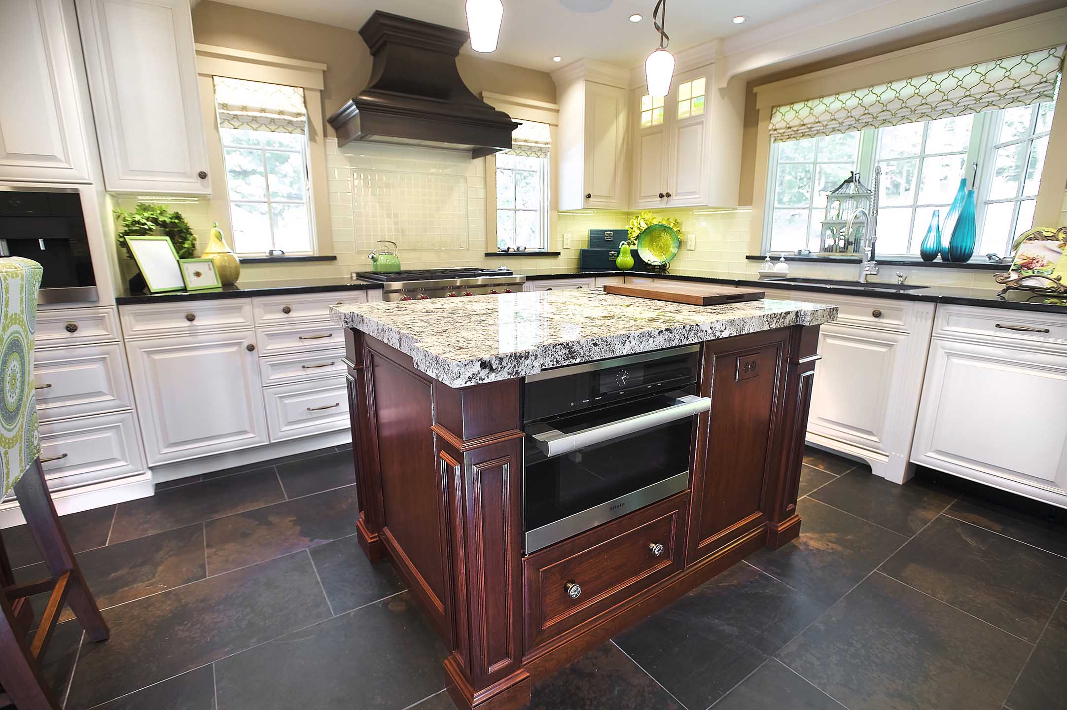 classic remodeled kitchen with Kountry Kraft Cabinetry by joan bigg kitchen designer westchester county ny