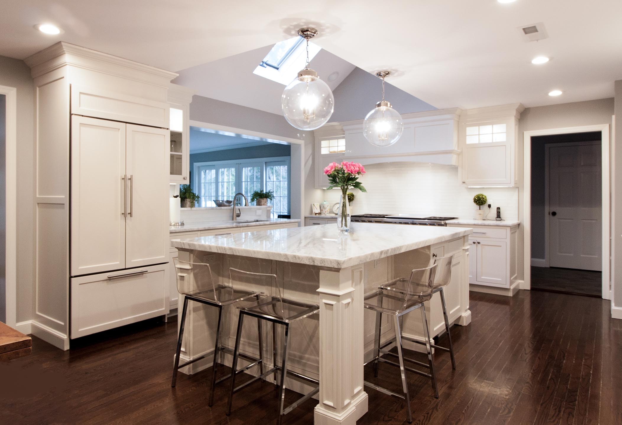 classic kitchen counter seating by Joan Bigg kitchen design lawrence farms westchester ny